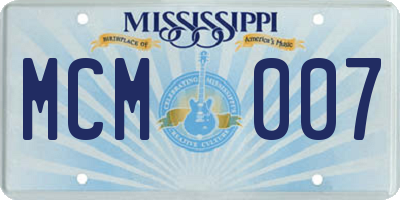 MS license plate MCM007