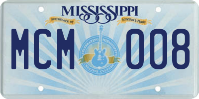 MS license plate MCM008