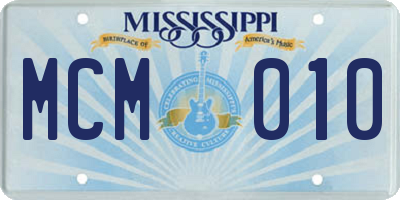 MS license plate MCM010
