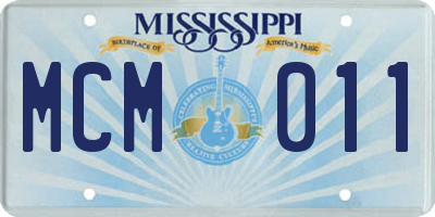 MS license plate MCM011