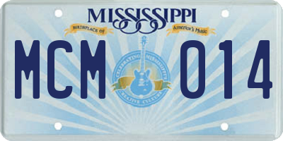 MS license plate MCM014