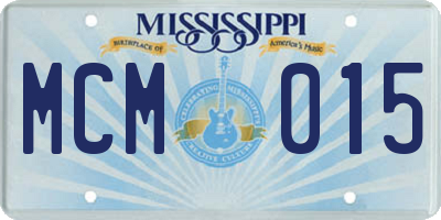 MS license plate MCM015