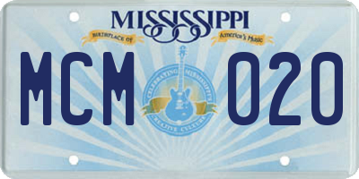 MS license plate MCM020