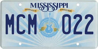 MS license plate MCM022