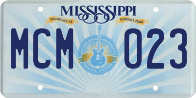MS license plate MCM023