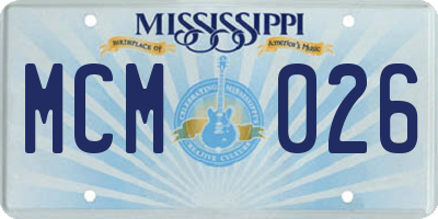 MS license plate MCM026