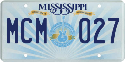 MS license plate MCM027