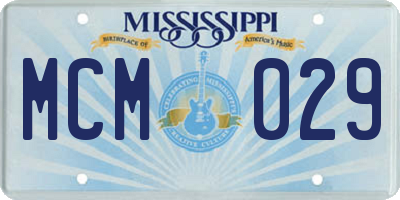 MS license plate MCM029