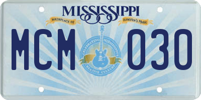 MS license plate MCM030