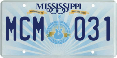 MS license plate MCM031
