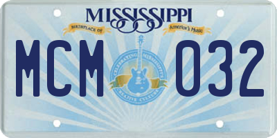 MS license plate MCM032