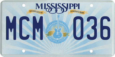 MS license plate MCM036