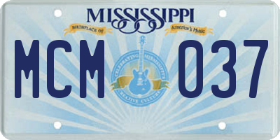 MS license plate MCM037