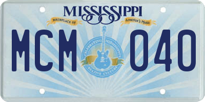 MS license plate MCM040