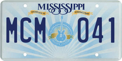 MS license plate MCM041