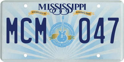 MS license plate MCM047