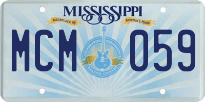 MS license plate MCM059