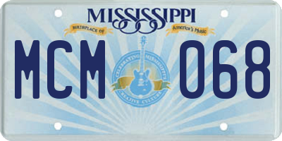 MS license plate MCM068