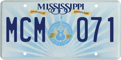 MS license plate MCM071