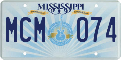 MS license plate MCM074