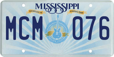 MS license plate MCM076