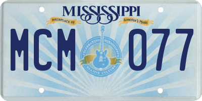 MS license plate MCM077