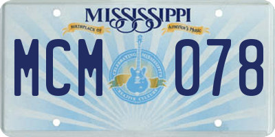 MS license plate MCM078