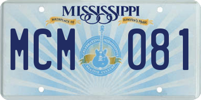 MS license plate MCM081