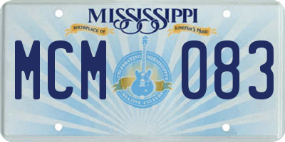 MS license plate MCM083