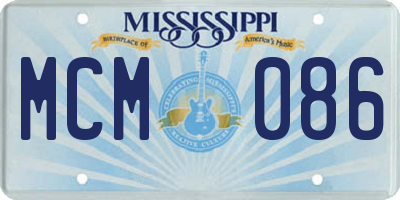MS license plate MCM086