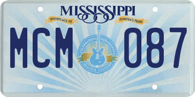 MS license plate MCM087