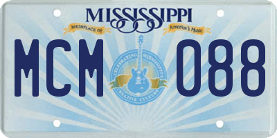 MS license plate MCM088