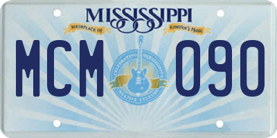 MS license plate MCM090