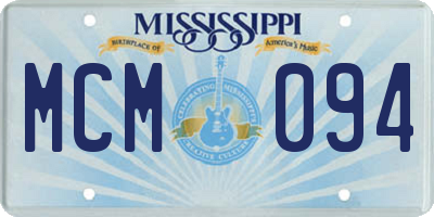 MS license plate MCM094