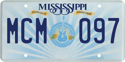 MS license plate MCM097
