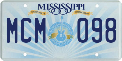 MS license plate MCM098