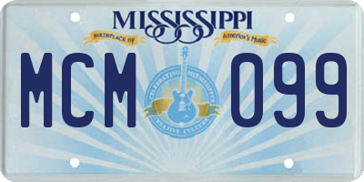 MS license plate MCM099