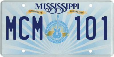 MS license plate MCM101