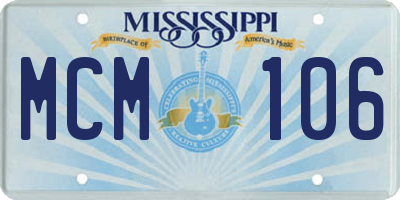 MS license plate MCM106