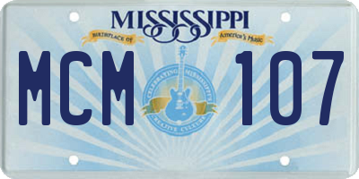MS license plate MCM107