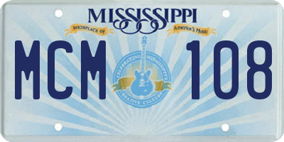 MS license plate MCM108
