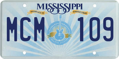 MS license plate MCM109