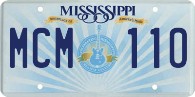 MS license plate MCM110
