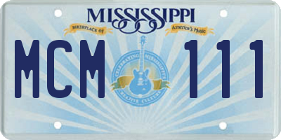 MS license plate MCM111