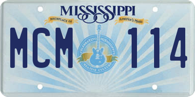MS license plate MCM114