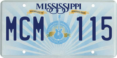 MS license plate MCM115