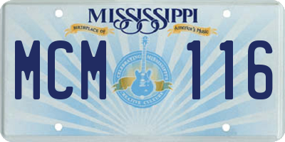 MS license plate MCM116