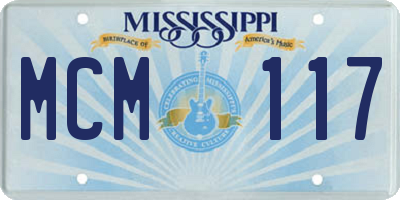 MS license plate MCM117