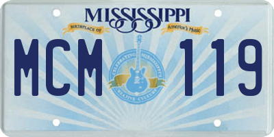 MS license plate MCM119