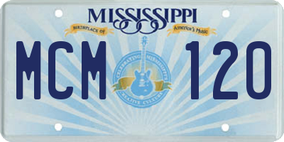MS license plate MCM120